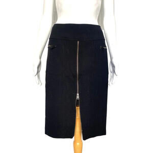 BLUMARINE Black Zip up Wool Pencil Skirt IT-38 US-4 Sexy Italy